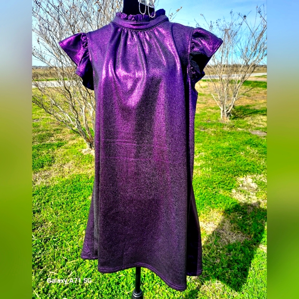 Voy brand purple metallic dress Size Small